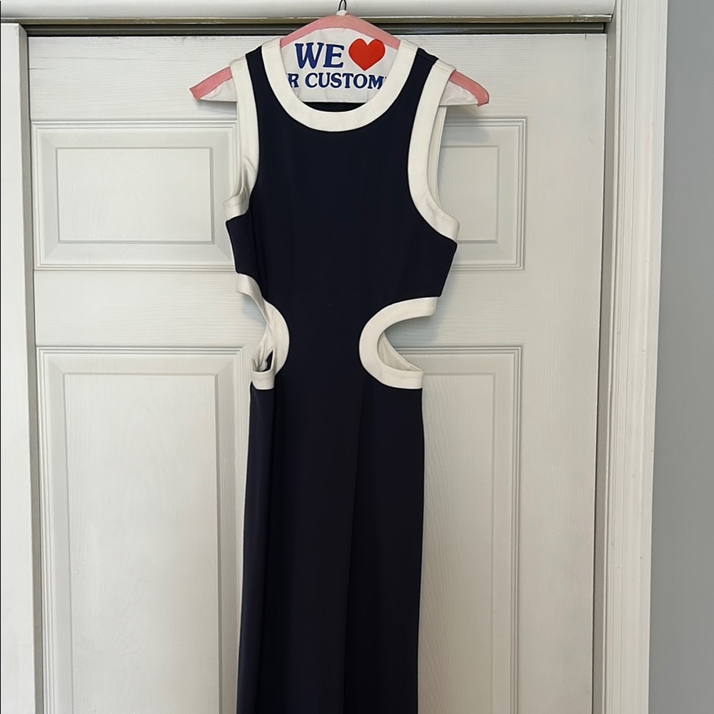 STAUD Blue and White Women's Dress